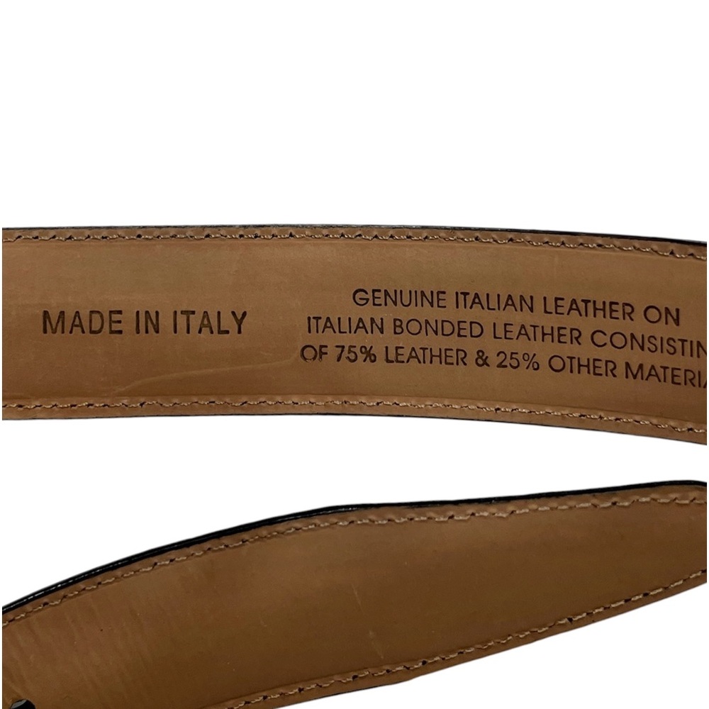 Made in Italy Brown Leather Belt Classic Gold Buckle Size 36 / 90 - Picture 6 of 8